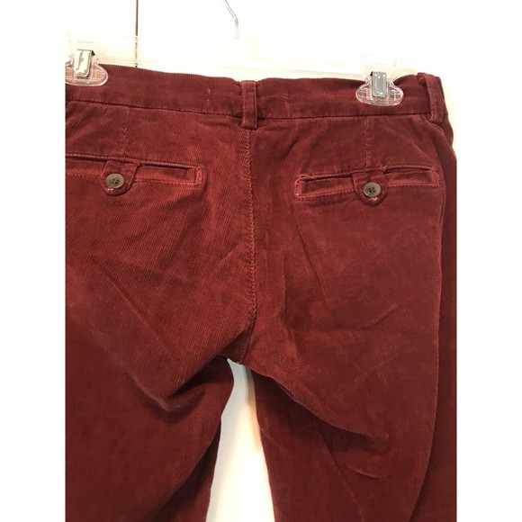 VINCE Rust Red Corduroy Straight Leg Pants Super Soft Fine Stretch sz 24 - Picture 7 of 10